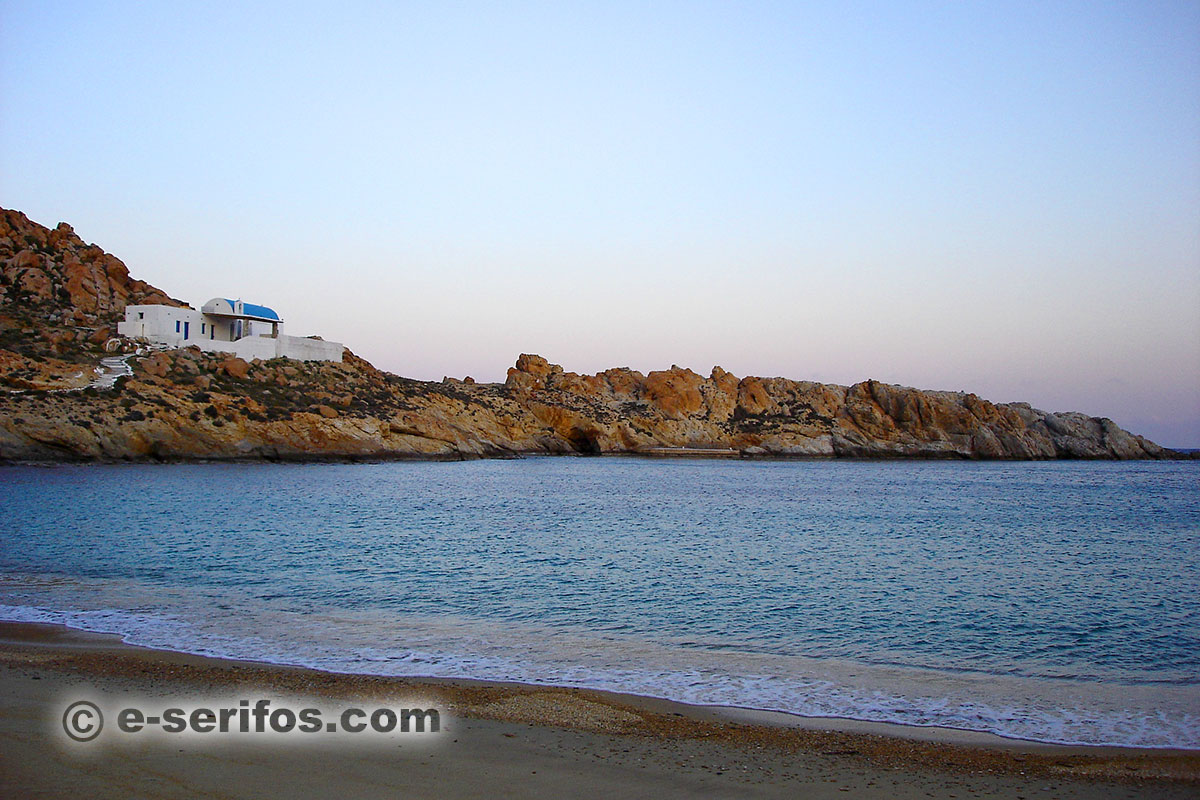 The beach and the chapel of Agios Sostis