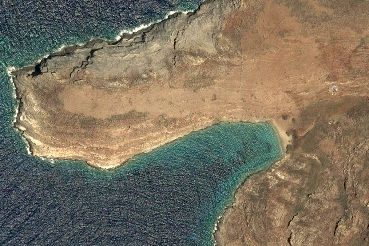 Satellite image of Skala beach in Serifos