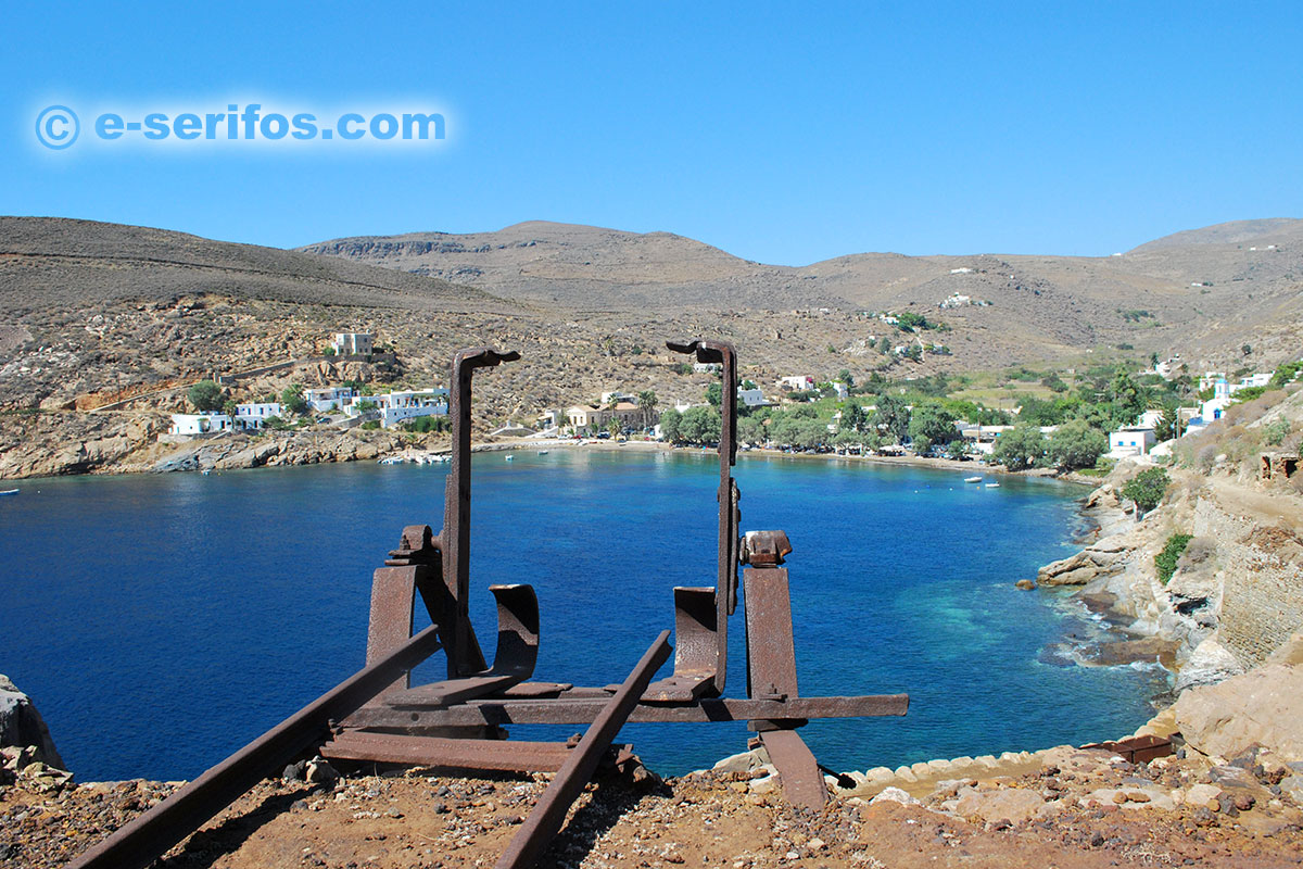 Remnants of mining facilities in Megalo Livadi