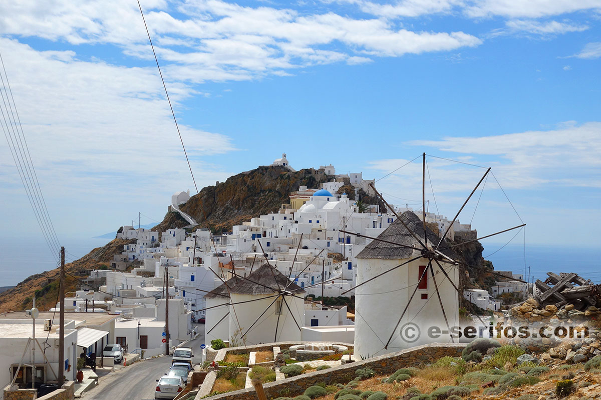 The windmills in Chora of Serifos