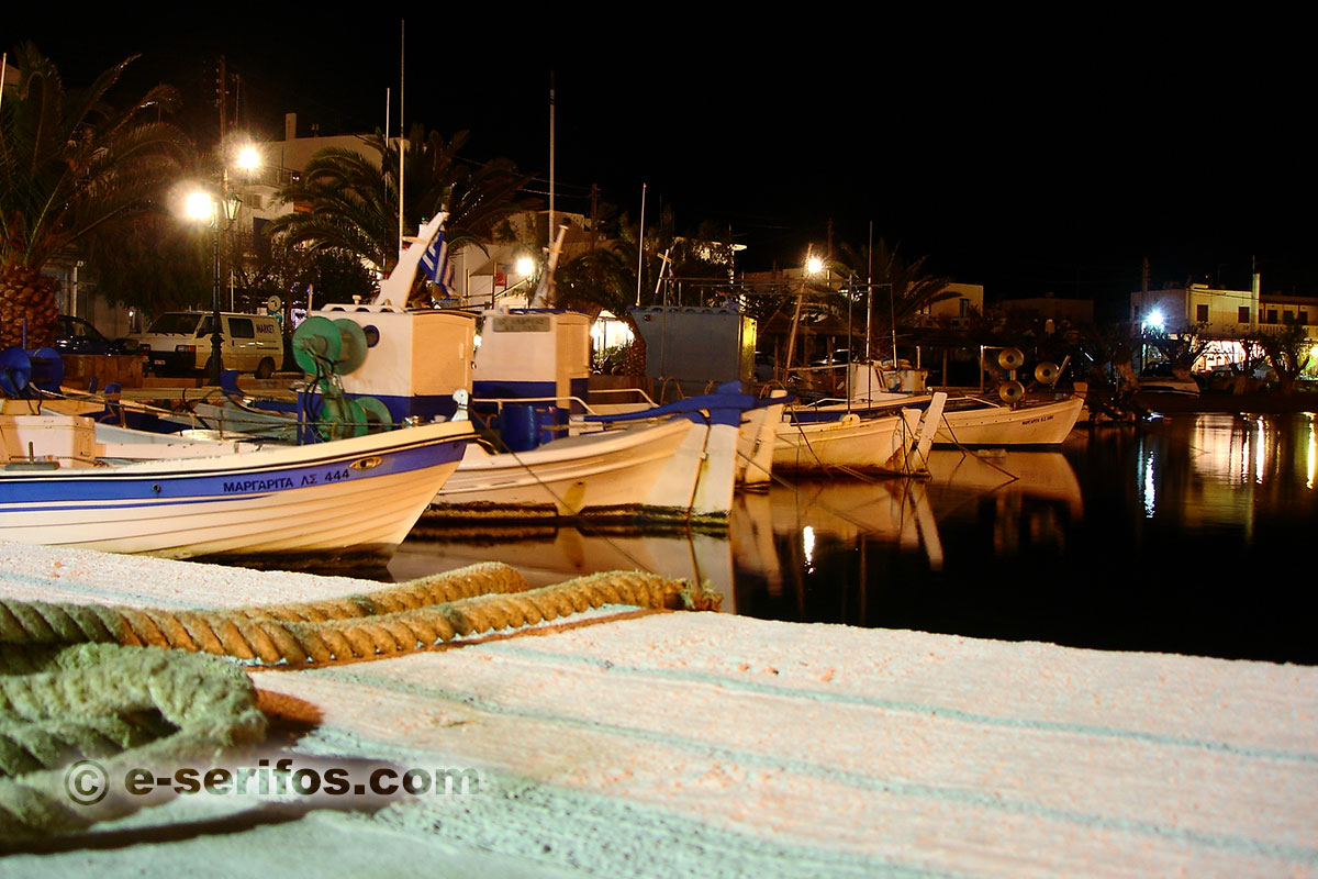 Traditional fishing boats at Livadi