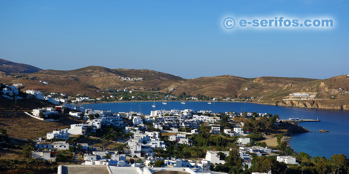 Panoramic shot of Livadi and Livadakia in Serifos