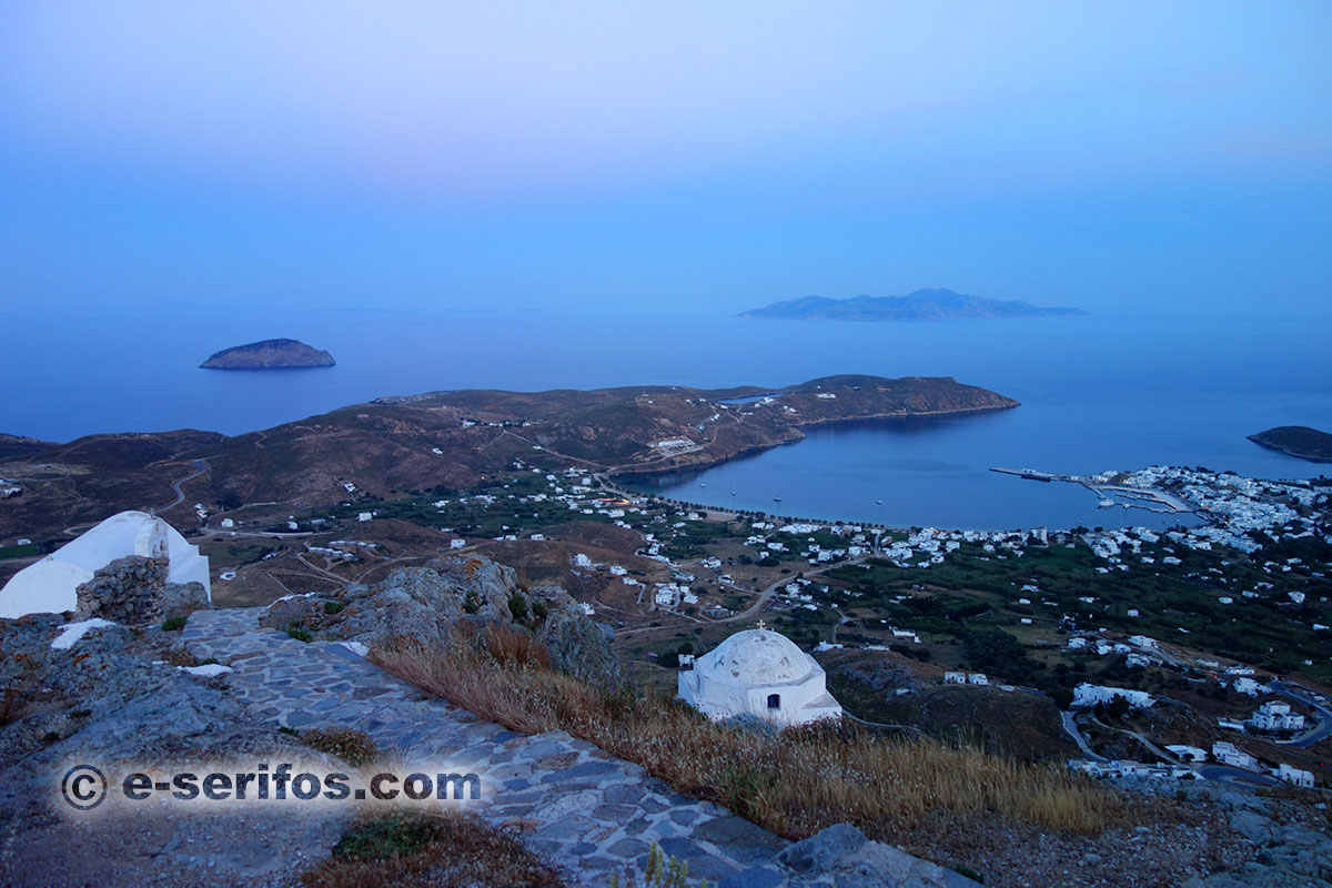 Panoramic photo of the village Livadi in Serifos