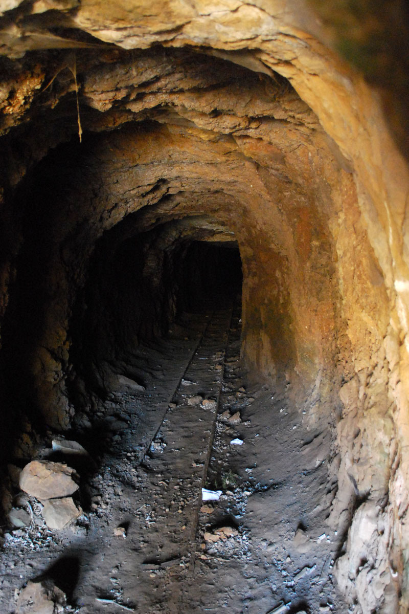 Miners' galleries at Megalo Livadi