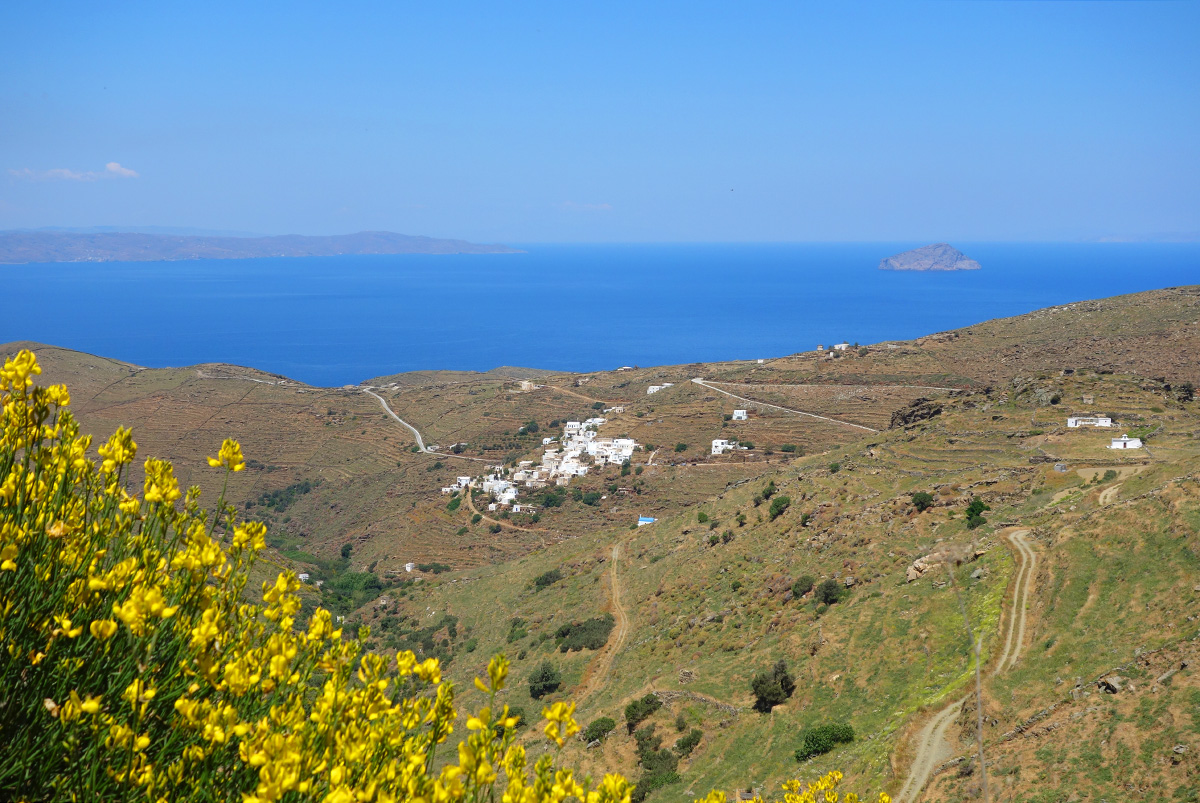 The village Galani in Serifos, in springtime