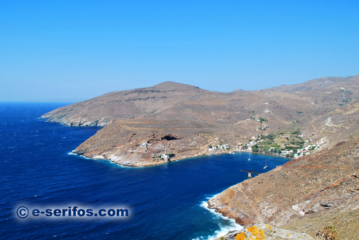 Mine galleries over Megalo Livadi in Serifos