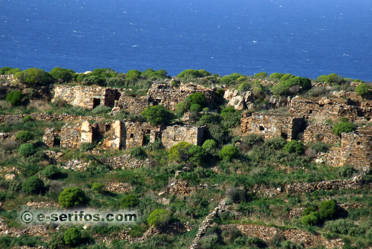 Abandoned houses of the miners at Koutalas region